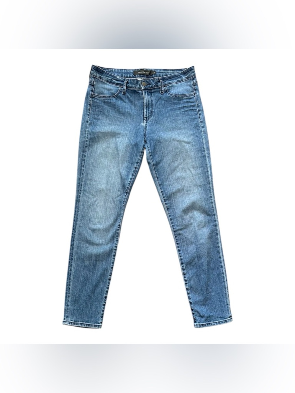 Calvin Klein Women's High Waisted Faded Blue Stretch Skinny Jeans